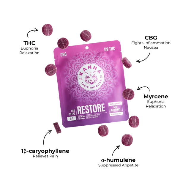 Restore Acai Blueberry Gummies 450mg