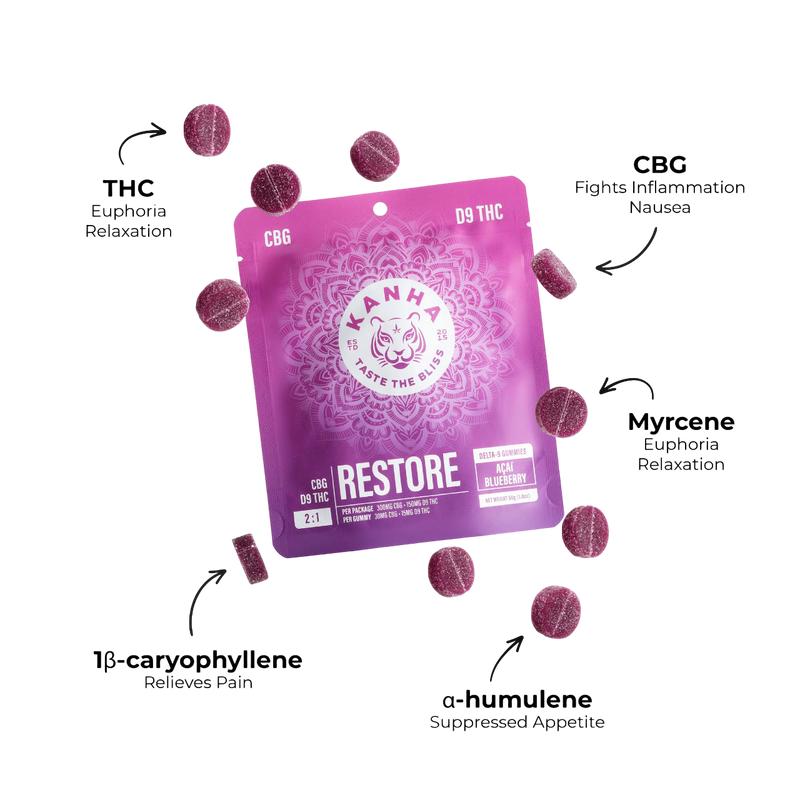 Restore Acai Blueberry Gummies 450mg