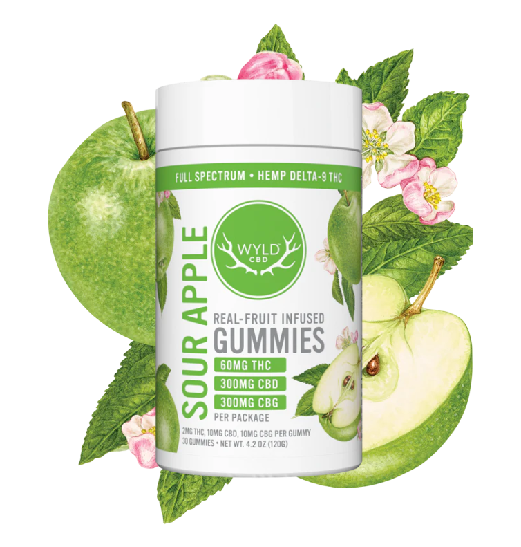 Sour Apple 5:5:1 CBD:CBG:THC Gummies (30ct)